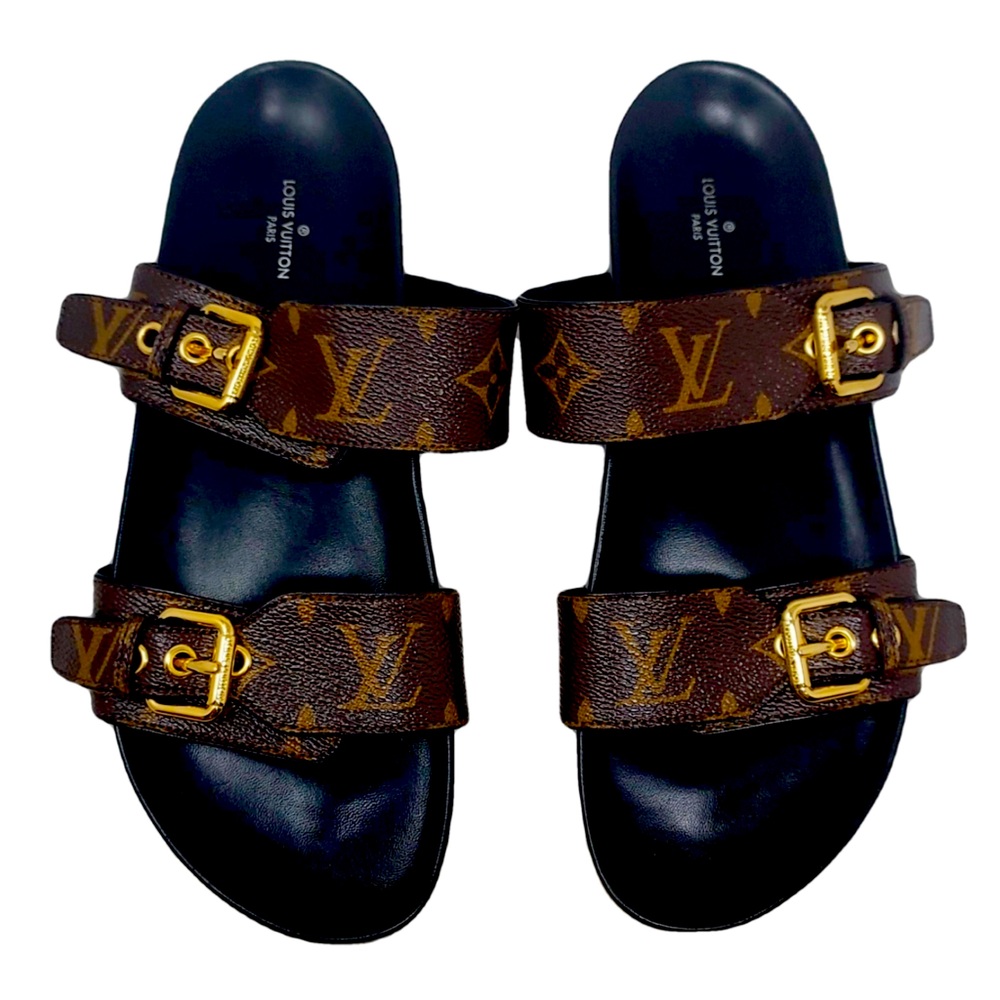Authentic Louis Vuitton BOM DIA sandals sz.39 like new!! With full set!